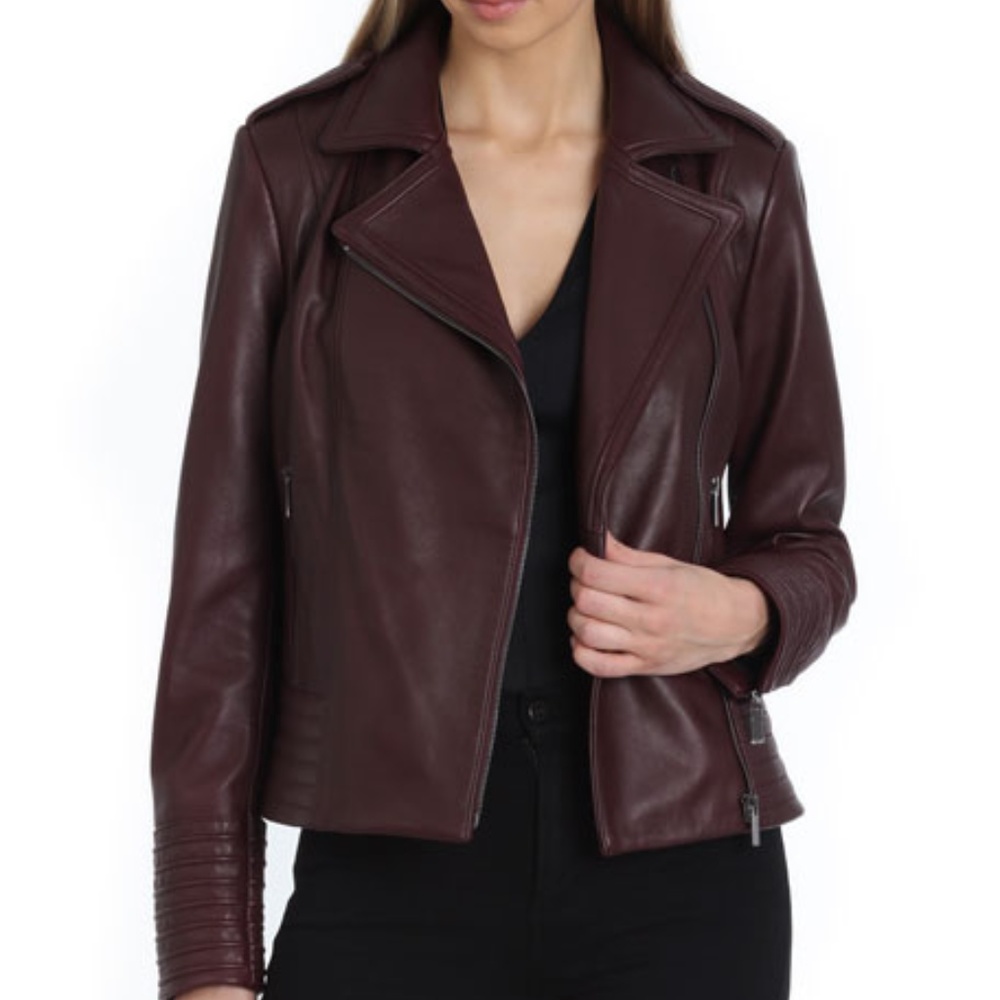 Badgley Mischka Leather MotoJacket